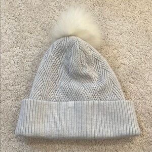 Lululemon Athletica Gray Knit Hat with White Pom